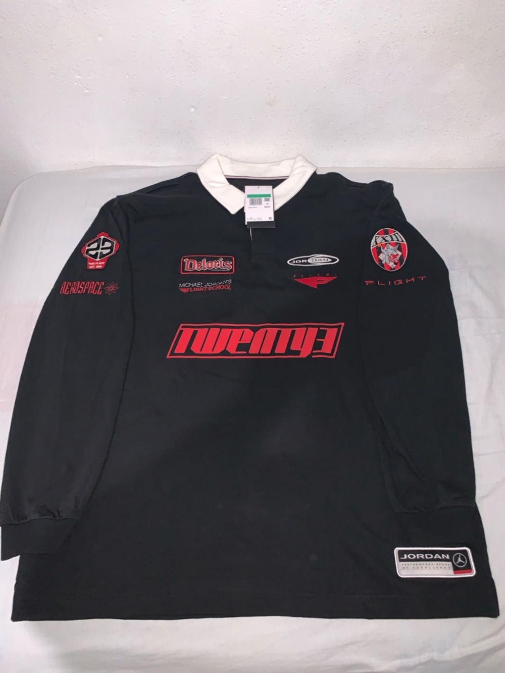 Jordan Essentials Long Sleeve Rugby Top Black Size: XLarge